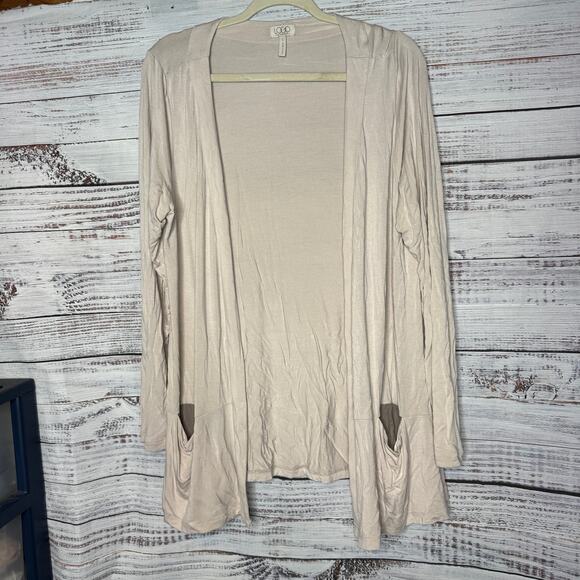 Logo by Lori Goldstein Open Front Tunic Cardigan Lg - Picture 1 of 3